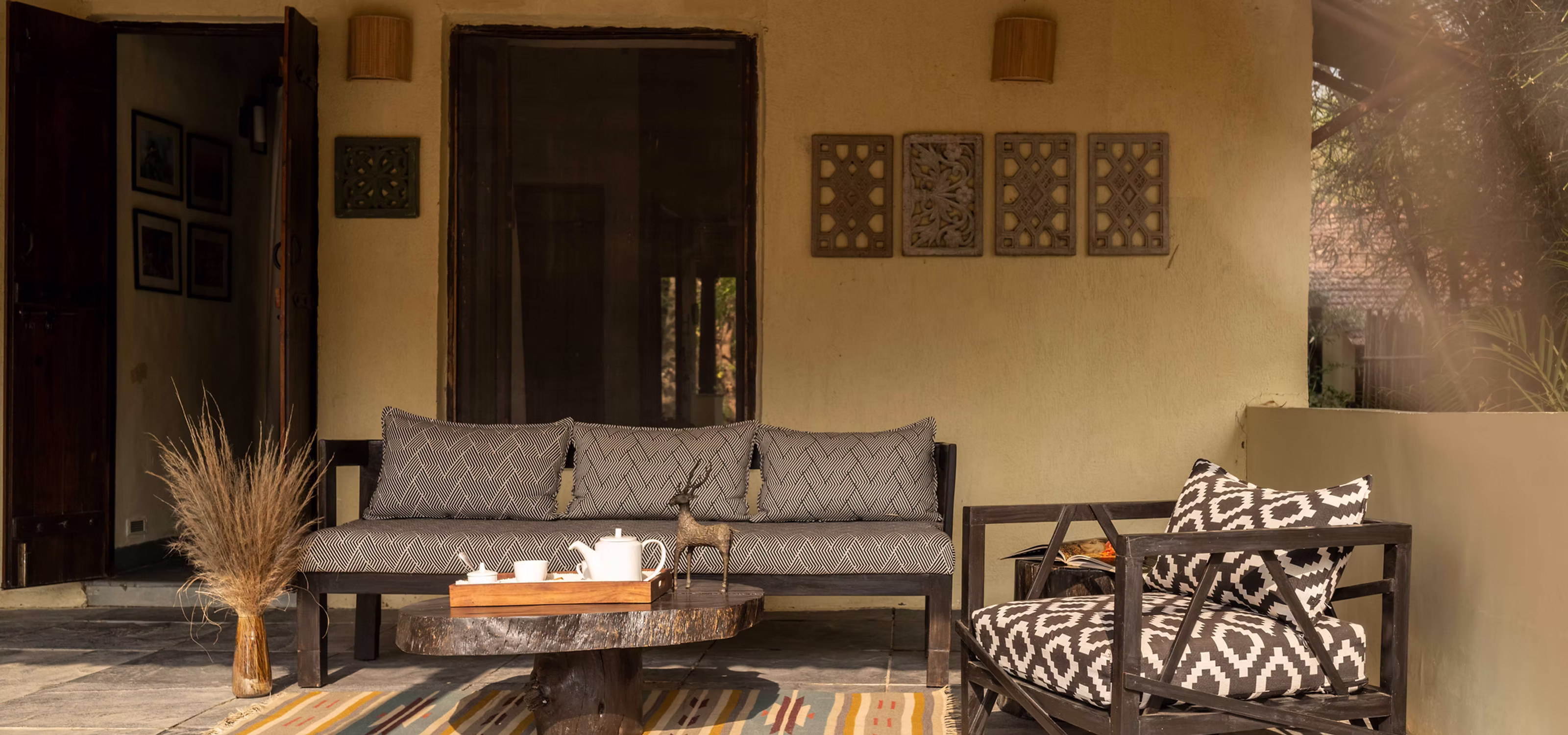 Gondia cottage warm bedroom detail
